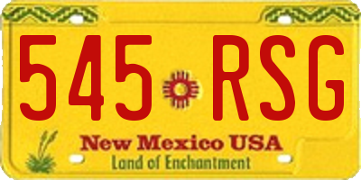 NM license plate 545RSG