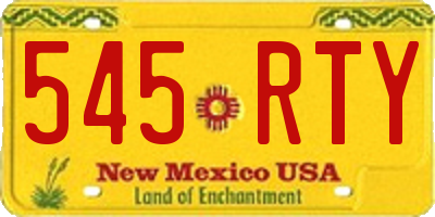 NM license plate 545RTY