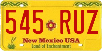 NM license plate 545RUZ