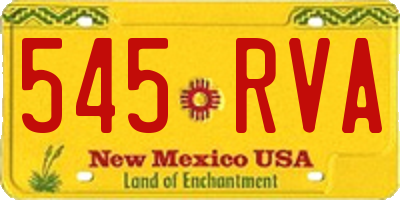NM license plate 545RVA