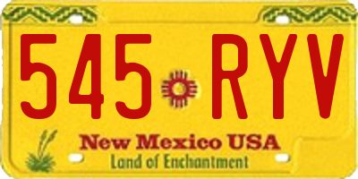 NM license plate 545RYV