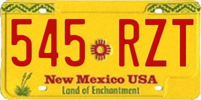NM license plate 545RZT