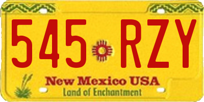NM license plate 545RZY