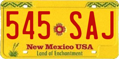 NM license plate 545SAJ