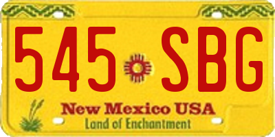 NM license plate 545SBG
