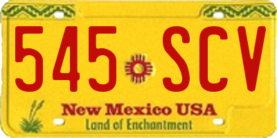 NM license plate 545SCV