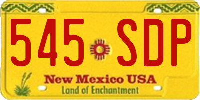 NM license plate 545SDP