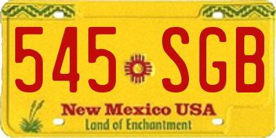 NM license plate 545SGB