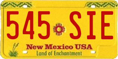 NM license plate 545SIE