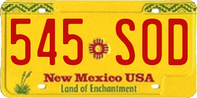 NM license plate 545SOD