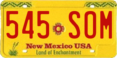 NM license plate 545SOM