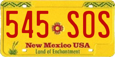 NM license plate 545SOS