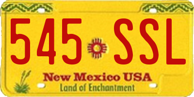 NM license plate 545SSL