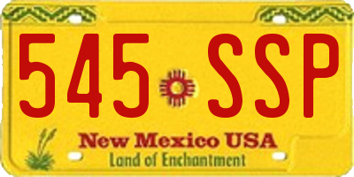 NM license plate 545SSP