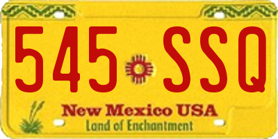 NM license plate 545SSQ