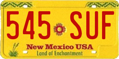 NM license plate 545SUF
