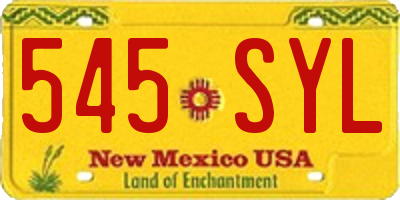 NM license plate 545SYL