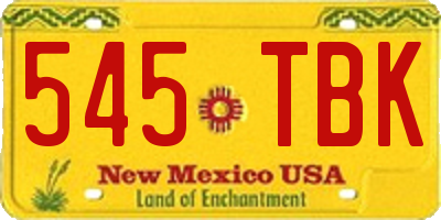 NM license plate 545TBK