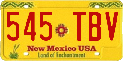 NM license plate 545TBV