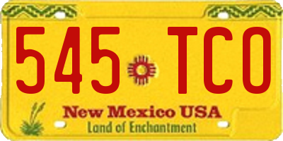 NM license plate 545TCO
