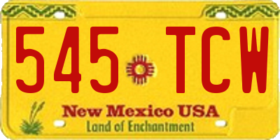 NM license plate 545TCW