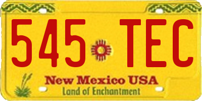 NM license plate 545TEC