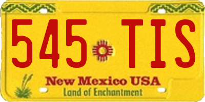 NM license plate 545TIS