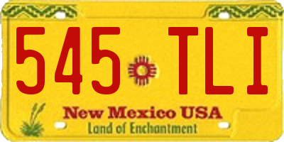 NM license plate 545TLI