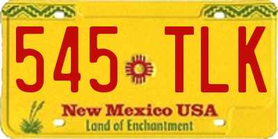 NM license plate 545TLK