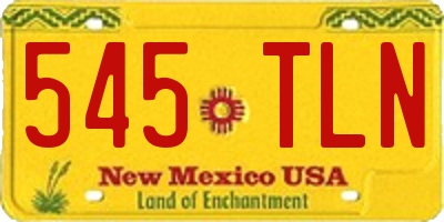 NM license plate 545TLN