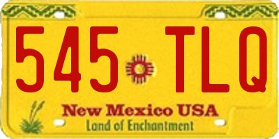 NM license plate 545TLQ
