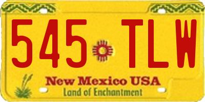 NM license plate 545TLW