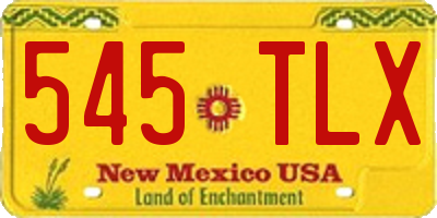 NM license plate 545TLX