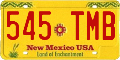 NM license plate 545TMB
