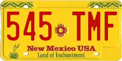 NM license plate 545TMF