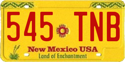 NM license plate 545TNB