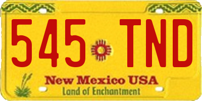NM license plate 545TND
