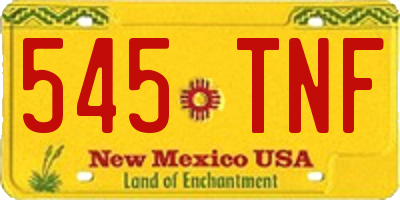 NM license plate 545TNF