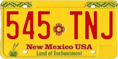 NM license plate 545TNJ