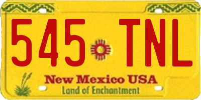 NM license plate 545TNL