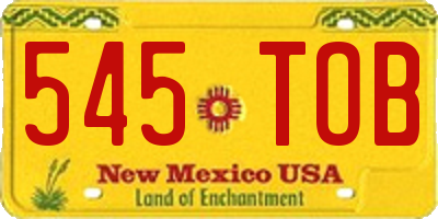 NM license plate 545TOB