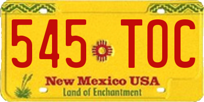 NM license plate 545TOC