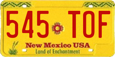 NM license plate 545TOF