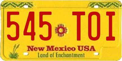 NM license plate 545TOI