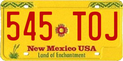 NM license plate 545TOJ