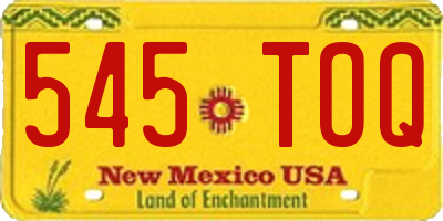NM license plate 545TOQ