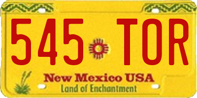 NM license plate 545TOR