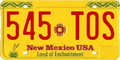 NM license plate 545TOS