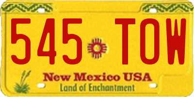 NM license plate 545TOW
