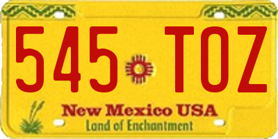 NM license plate 545TOZ